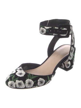 Loeffler Randall Suede Floral Print D'Orsay Pumps