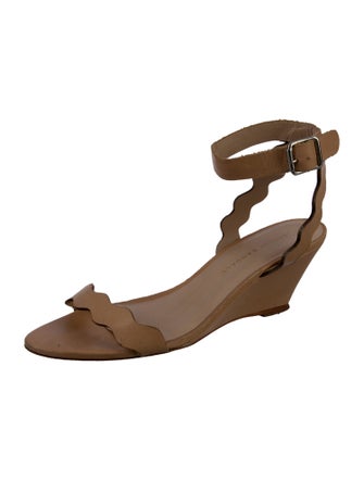 Loeffler Randall Leather Scalloped Accent Sandals