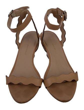 Loeffler Randall Leather Scalloped Accent Sandals