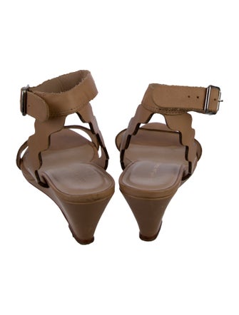 Loeffler Randall Leather Scalloped Accent Sandals