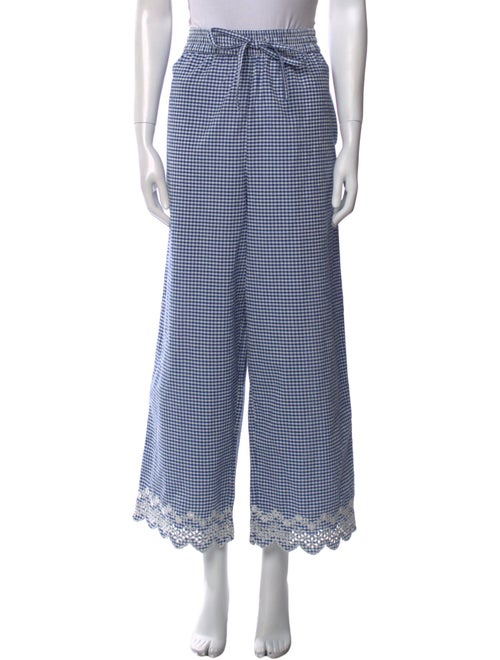 Loeffler Randall Plaid Print Wide Leg Pants