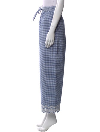 Loeffler Randall Plaid Print Wide Leg Pants