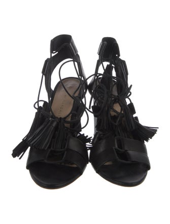 Loeffler Randall Leather Tassel Accents Gladiator Sandals
