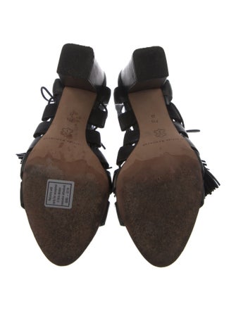 Loeffler Randall Leather Tassel Accents Gladiator Sandals