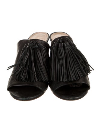 Loeffler Randall Leather Tassel Accents Slides