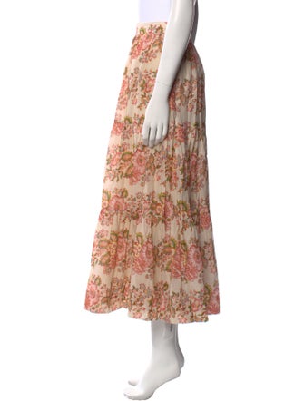 Loeffler Randall Floral Print Midi Length Skirt
