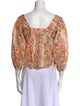 Loeffler Randall Floral Print Square Neckline Crop Top