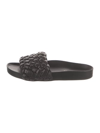 Loeffler Randall Leather Braided Accents Slides