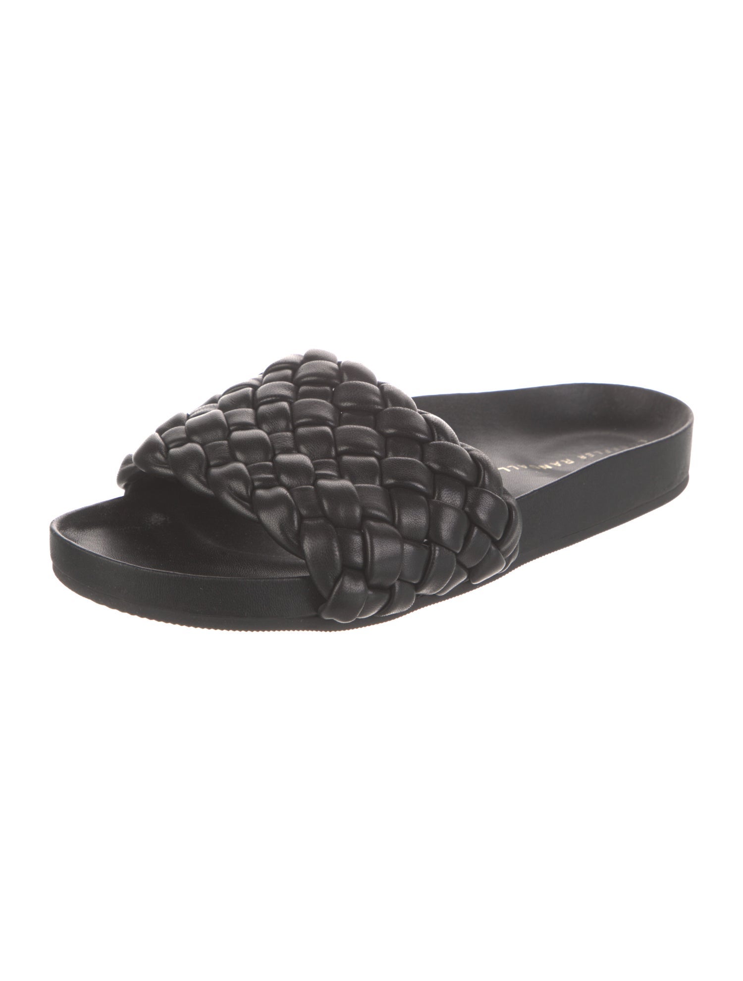 Loeffler Randall Leather Braided Accents Slides