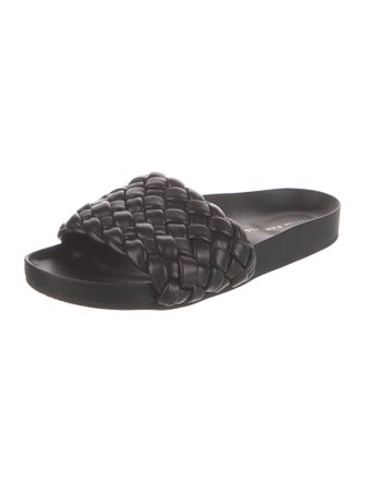 Loeffler Randall Leather Braided Accents Slides