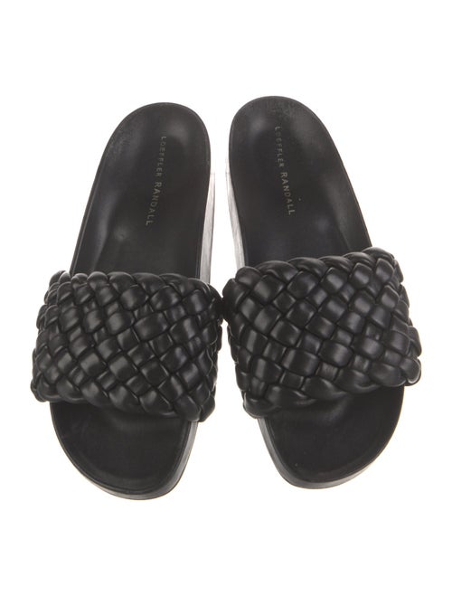 Loeffler Randall Leather Braided Accents Slides