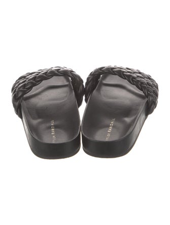 Loeffler Randall Leather Braided Accents Slides