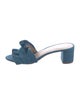 Loeffler Randall Denim Ruffle Embellishment Slides