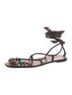 Loeffler Randall Leather Beaded Accents Gladiator Sandals
