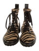 Loeffler Randall Animal Print Leather Trim Embellishment Lace-Up Boots
