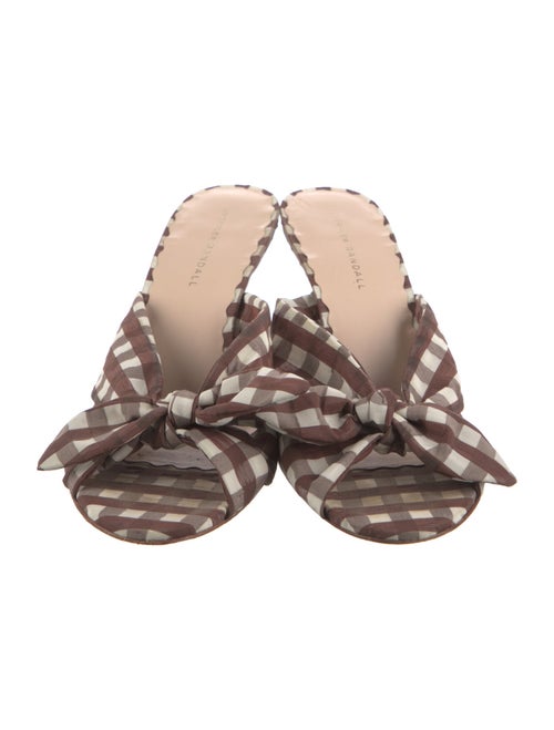 Loeffler Randall Plaid Print Bow Accents Slides