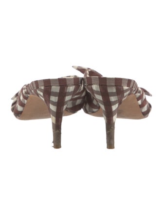 Loeffler Randall Plaid Print Bow Accents Slides