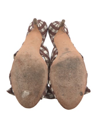 Loeffler Randall Plaid Print Bow Accents Slides