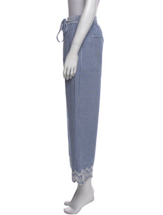 Loeffler Randall Plaid Print Wide Leg Pants