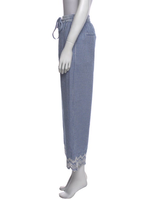 Loeffler Randall Plaid Print Wide Leg Pants