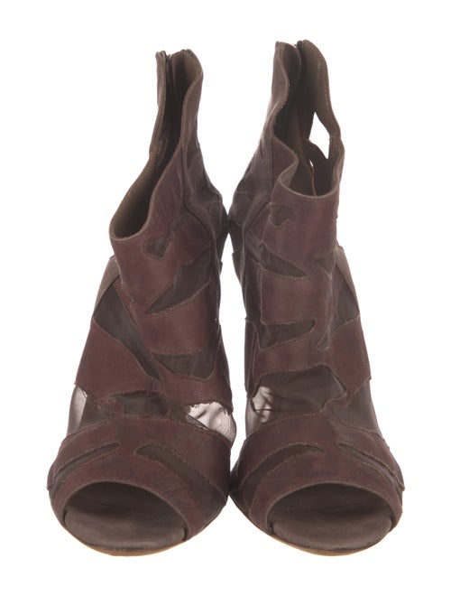 Loeffler Randall Suede Animal Print Lace-Up Boots