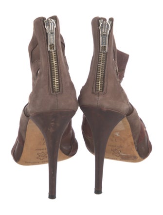 Loeffler Randall Suede Animal Print Lace-Up Boots