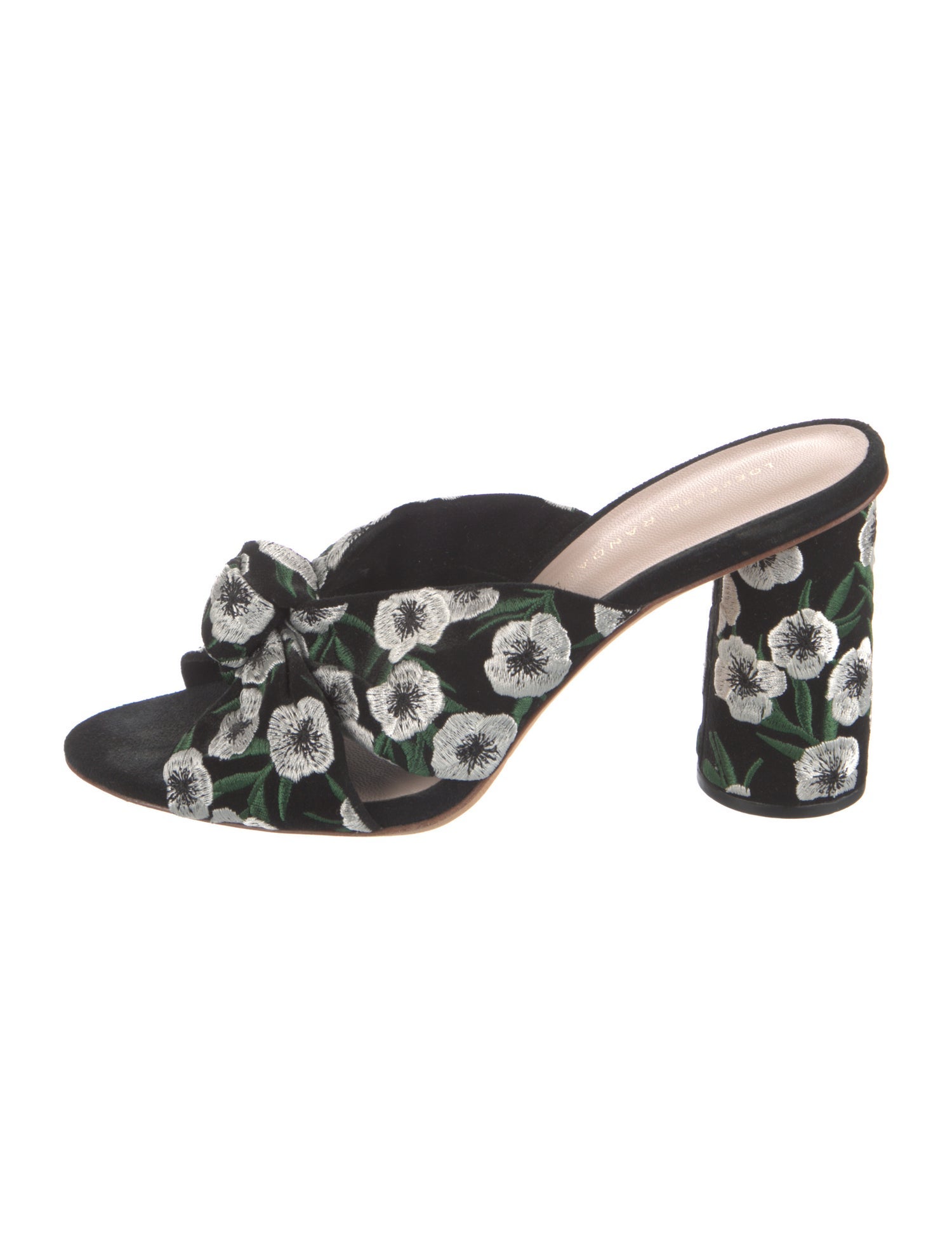 Loeffler Randall Velvet Floral Print Slides