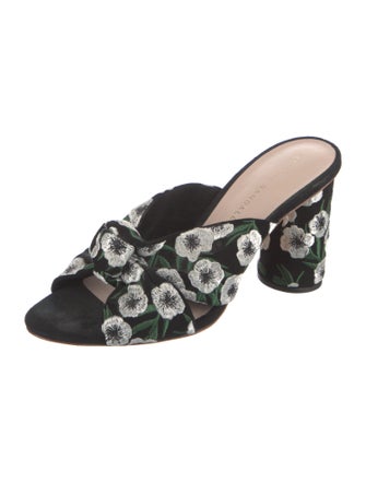 Loeffler Randall Velvet Floral Print Slides
