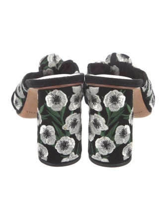 Loeffler Randall Velvet Floral Print Slides
