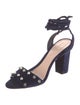 Loeffler Randall Velvet Crystal Embellishments Sandals