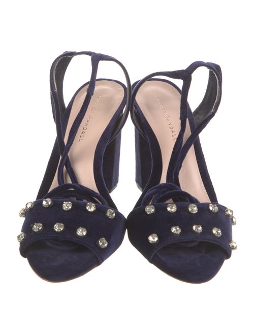 Loeffler Randall Velvet Crystal Embellishments Sandals