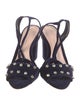 Loeffler Randall Velvet Crystal Embellishments Sandals
