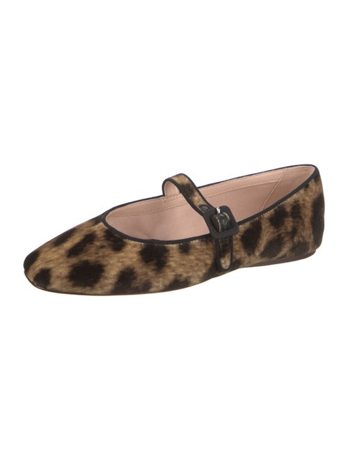 Loeffler Randall Velvet Animal Print Mary Jane Flats