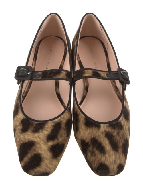Loeffler Randall Velvet Animal Print Mary Jane Flats