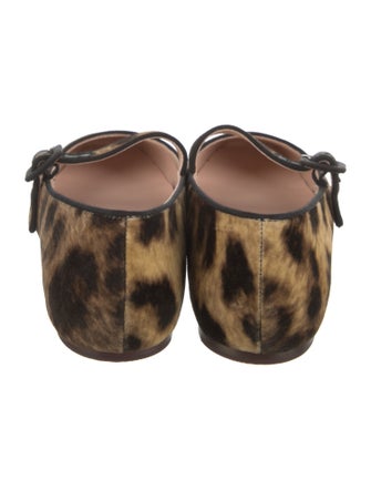 Loeffler Randall Velvet Animal Print Mary Jane Flats