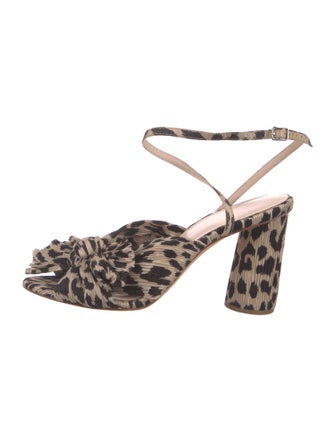 Loeffler Randall Animal Print Bow Accents Sandals