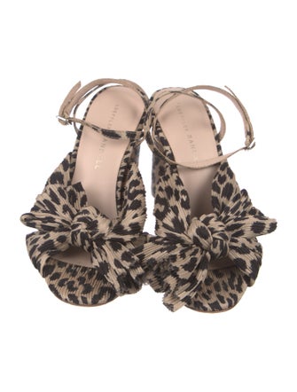 Loeffler Randall Animal Print Bow Accents Sandals