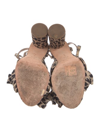 Loeffler Randall Animal Print Bow Accents Sandals