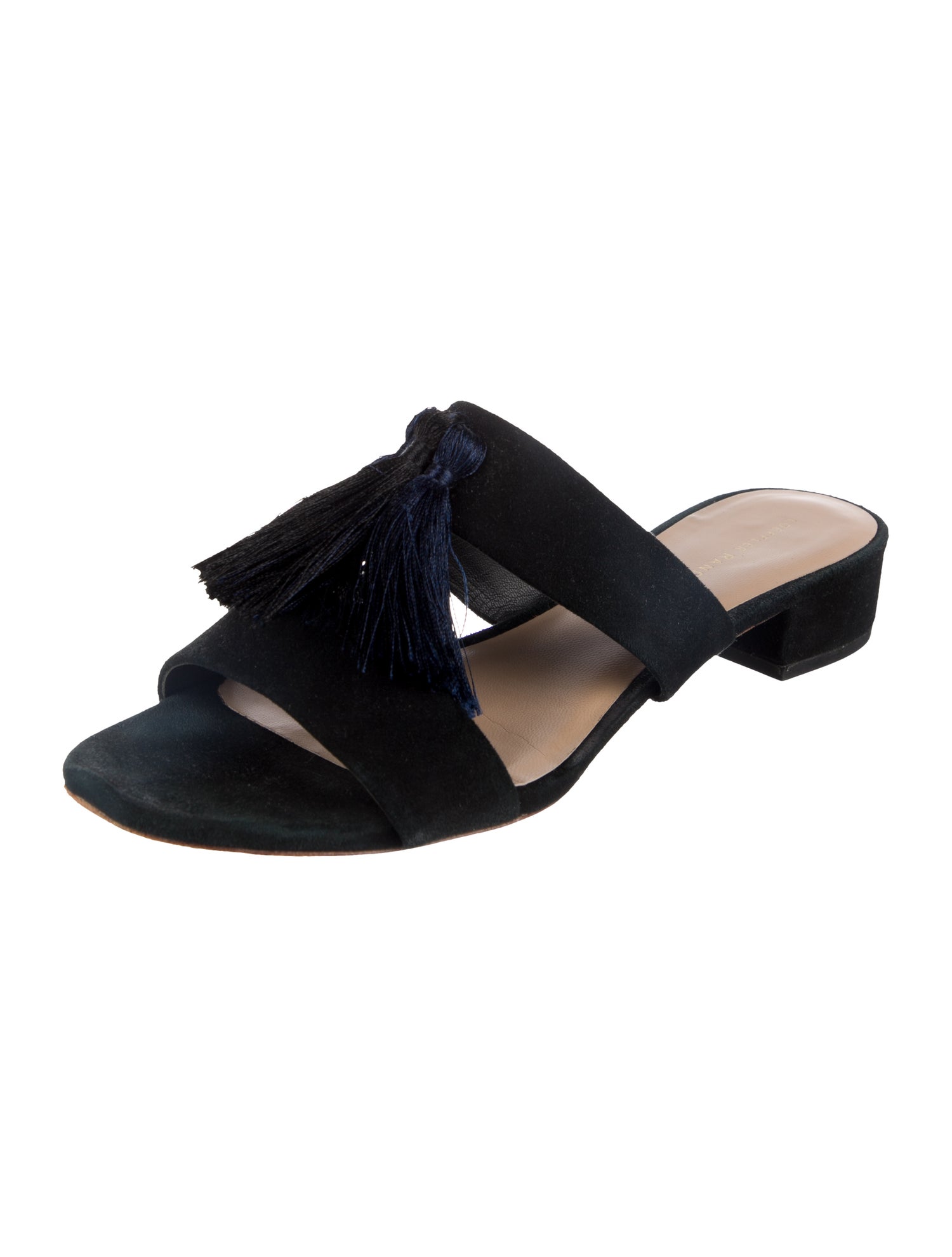 Loeffler Randall Suede Tassel Accents Slides