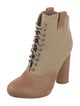 Loeffler Randall Canvas Colorblock Pattern Lace-Up Boots