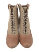 Loeffler Randall Canvas Colorblock Pattern Lace-Up Boots