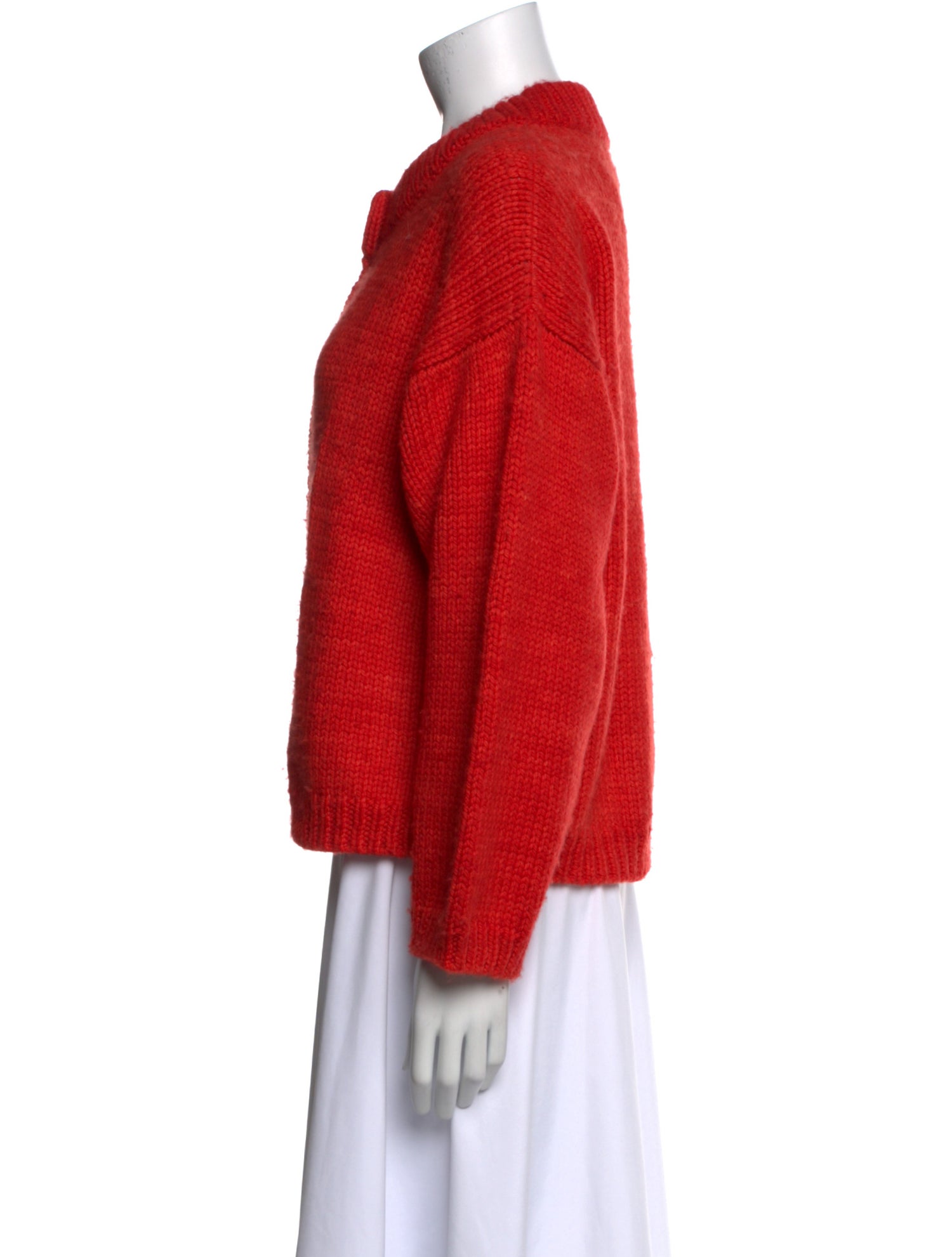 Loeffler Randall Merino Wool Mock Neck Sweater