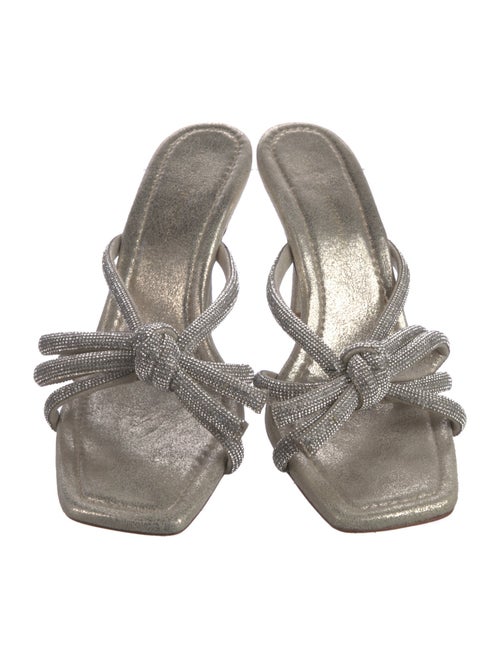 Loeffler Randall Leather Bow Accents Slides