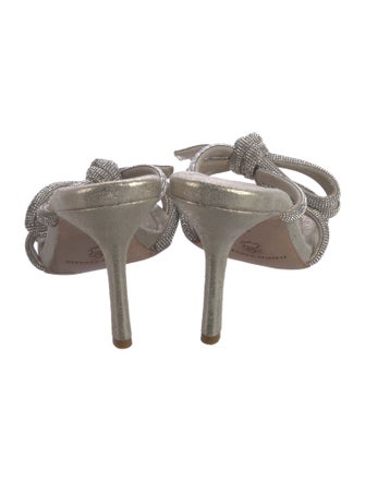 Loeffler Randall Leather Bow Accents Slides