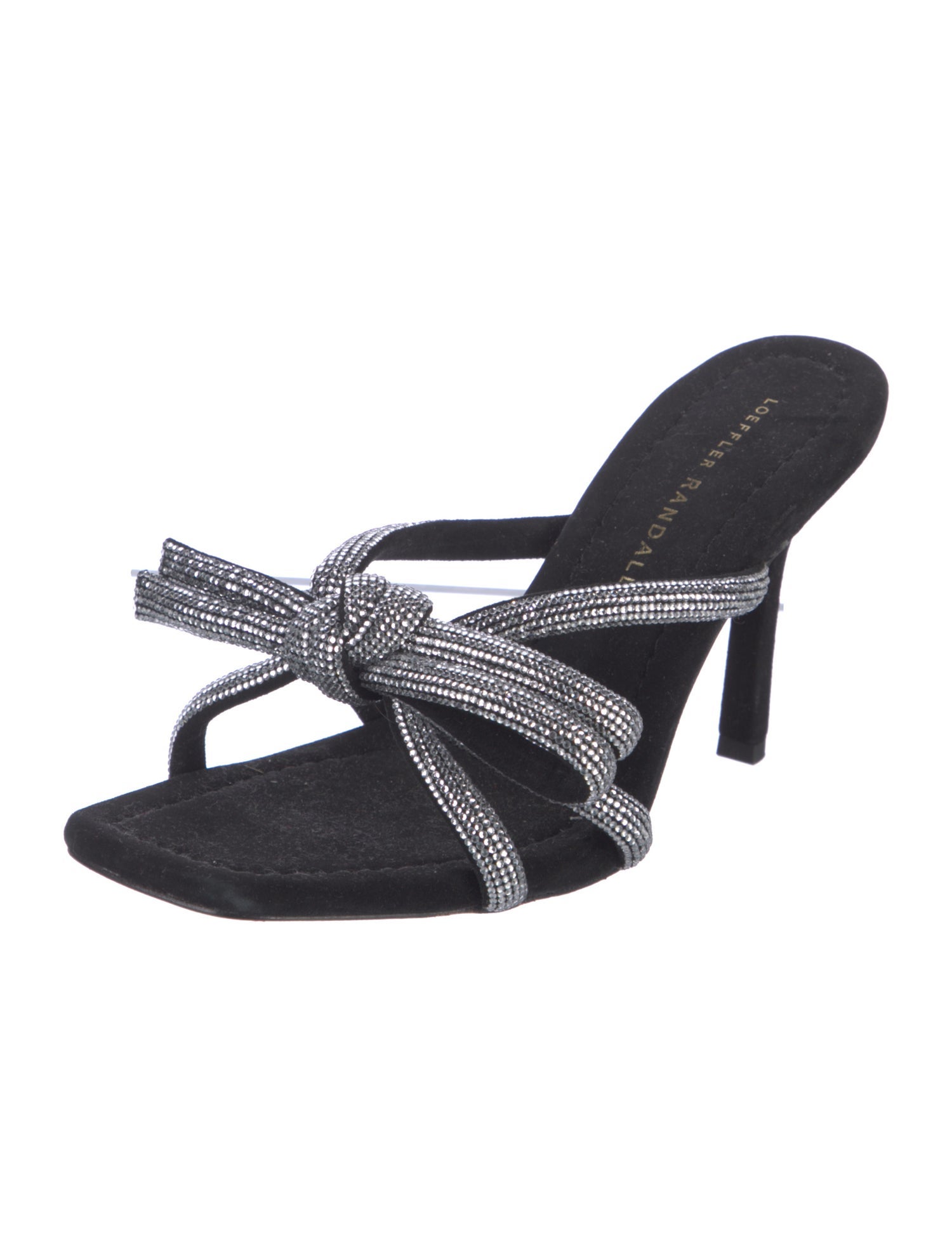 Loeffler Randall Suede Bow Accents Slides