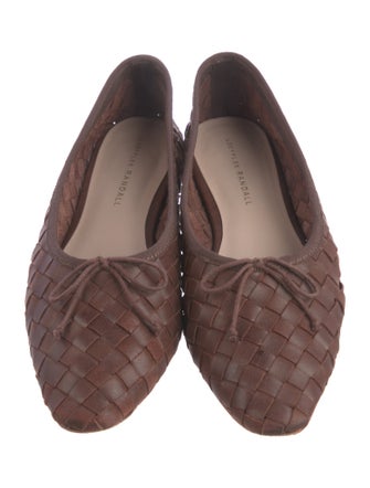 Loeffler Randall Leather Bow Accents Ballet Flats