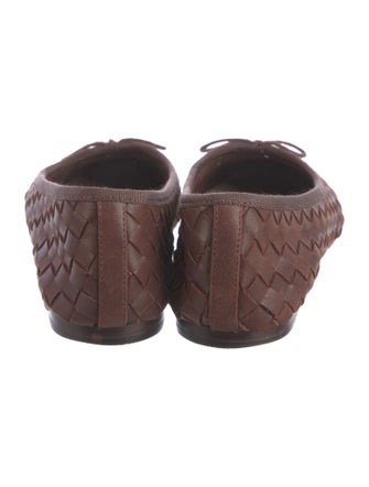 Loeffler Randall Leather Bow Accents Ballet Flats