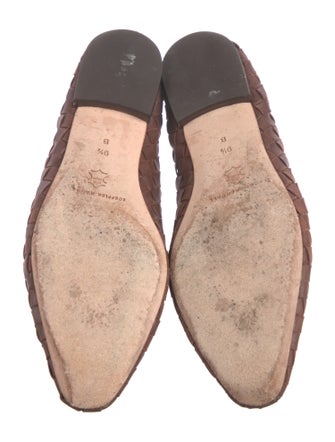 Loeffler Randall Leather Bow Accents Ballet Flats