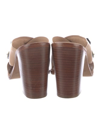 Loeffler Randall Leather Crystal Embellishments Slides