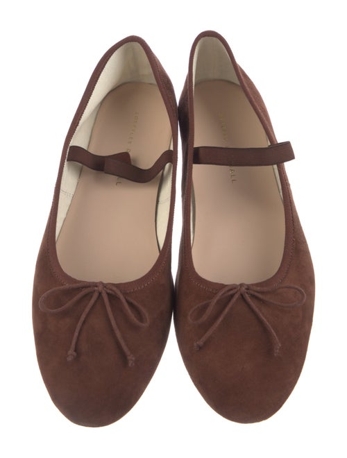 Loeffler Randall Suede Bow Accents Mary Jane Flats